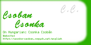 csoban csonka business card