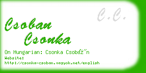 csoban csonka business card